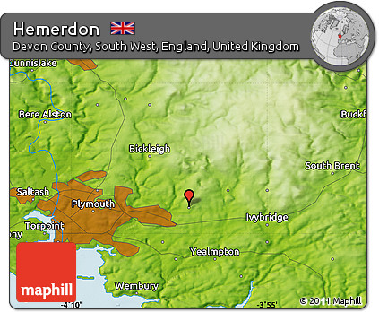 Physical Map of Hemerdon