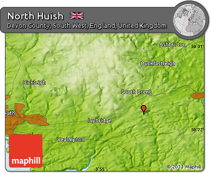 Physical Map of North Huish