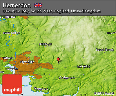 Physical Map of Hemerdon