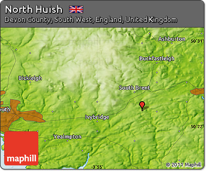 Physical Map of North Huish