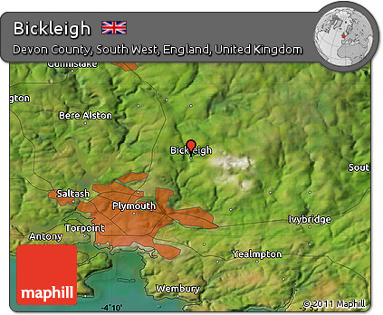 Satellite Map of Bickleigh