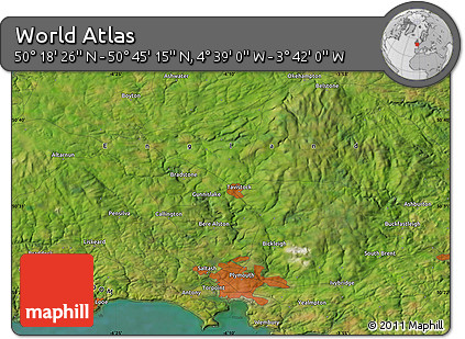 Satellite Map of the Area around 50° 31' 50" N, 4° 10' 30" W