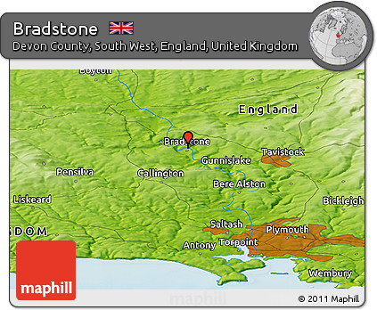 Physical Panoramic Map of Bradstone