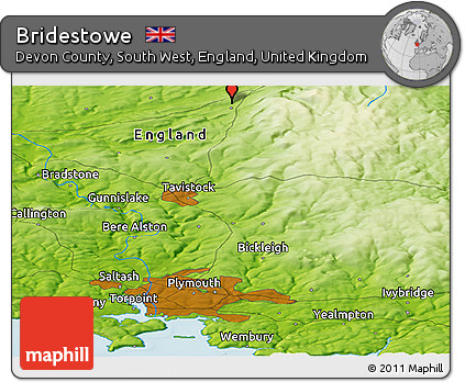Physical Panoramic Map of Bridestowe