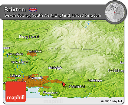 Physical Panoramic Map of Brixton