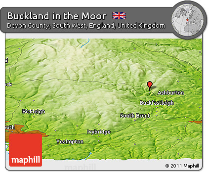 Physical Panoramic Map of Buckland In the Moor