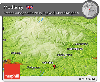 Physical Panoramic Map of Modbury