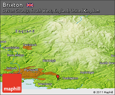 Physical Panoramic Map of Brixton