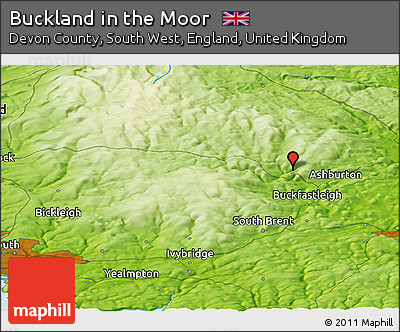 Physical Panoramic Map of Buckland In the Moor
