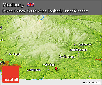 Physical Panoramic Map of Modbury
