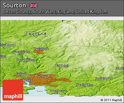 Physical Panoramic Map of Sourton