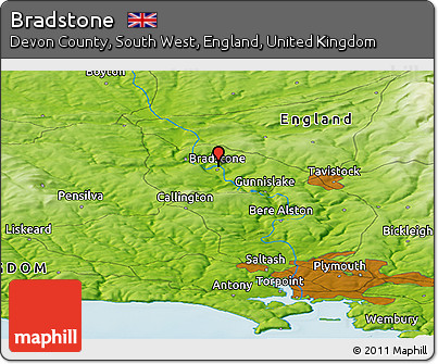 Physical Panoramic Map of Bradstone