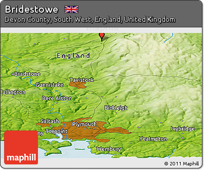 Physical Panoramic Map of Bridestowe