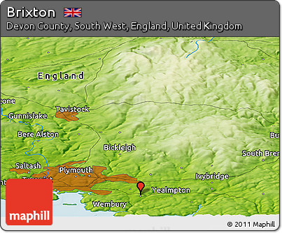 Physical Panoramic Map of Brixton