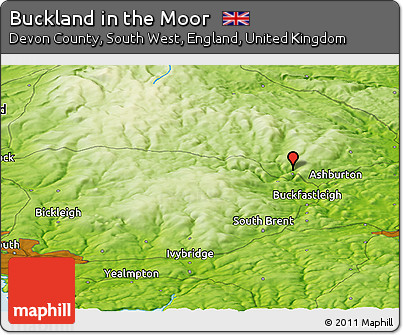 Physical Panoramic Map of Buckland In the Moor