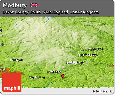 Physical Panoramic Map of Modbury