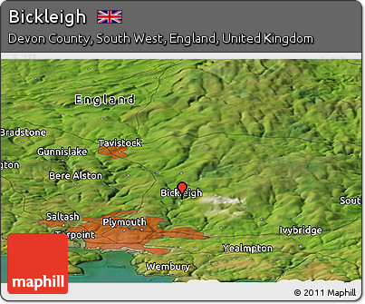Satellite Panoramic Map of Bickleigh
