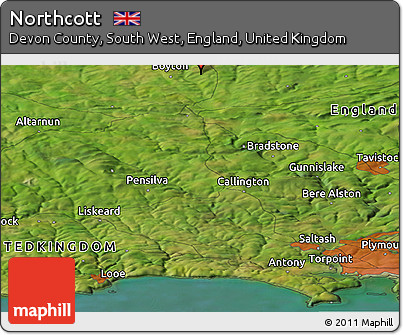 Satellite Panoramic Map of Northcott