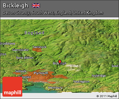 Satellite Panoramic Map of Bickleigh