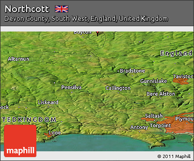 Satellite Panoramic Map of Northcott