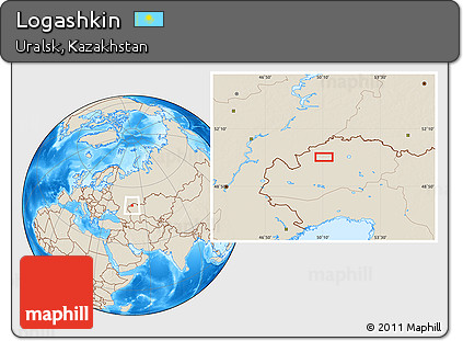 Shaded Relief Location Map of Logashkin