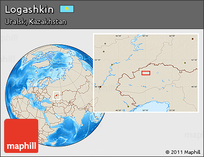 Shaded Relief Location Map of Logashkin