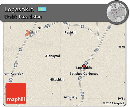 Shaded Relief Map of Logashkin