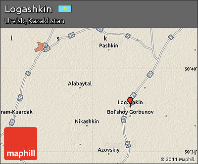 Shaded Relief Map of Logashkin