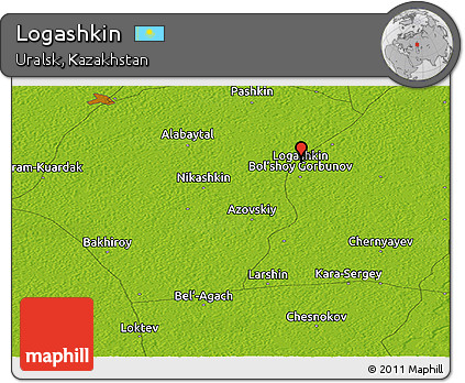 Physical Panoramic Map of Logashkin