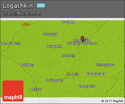 Physical Panoramic Map of Logashkin