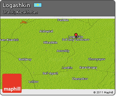 Physical Panoramic Map of Logashkin