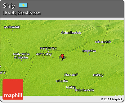 Physical Panoramic Map of Shiy