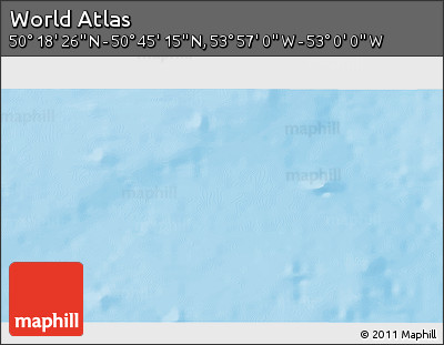 Physical 3D Map of the Area around 50° 31' 50" N, 53° 28' 30" W
