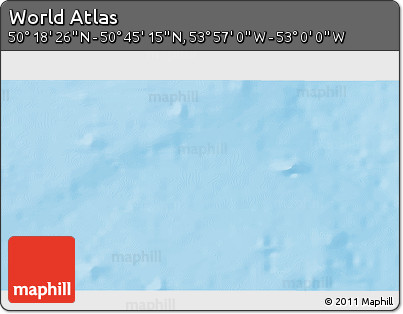 Physical 3D Map of the Area around 50° 31' 50" N, 53° 28' 30" W