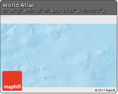 Shaded Relief 3D Map of the Area around 50° 31' 50" N, 54° 19' 30" W