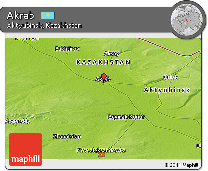 Physical Panoramic Map of Akrab