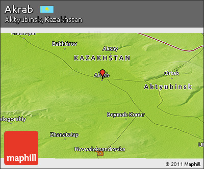Physical Panoramic Map of Akrab
