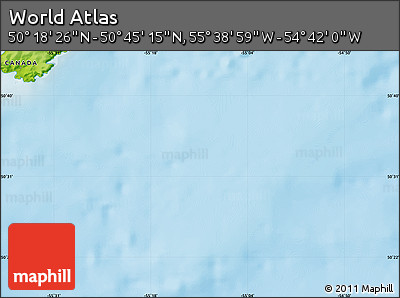 Physical Map of the Area around 50° 31' 50" N, 55° 10' 29" W