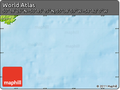 Physical Map of the Area around 50° 31' 50" N, 55° 10' 29" W