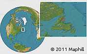 Satellite Location Map of the area around 50° 31' 50" N, 56° 1' 29" W