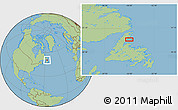 Savanna Style Location Map of the area around 50° 31' 50" N, 56° 1' 29" W