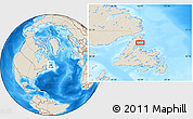 Shaded Relief Location Map of the area around 50° 31' 50" N, 56° 1' 29" W