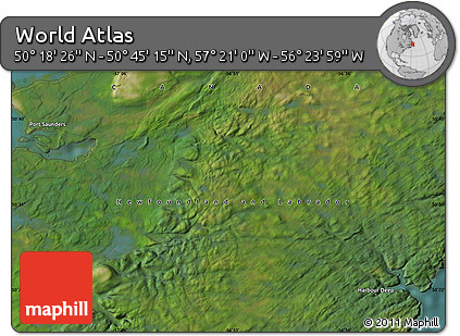 Satellite Map of the Area around 50° 31' 50" N, 56° 52' 30" W