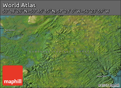 Satellite Map of the Area around 50° 31' 50" N, 56° 52' 30" W