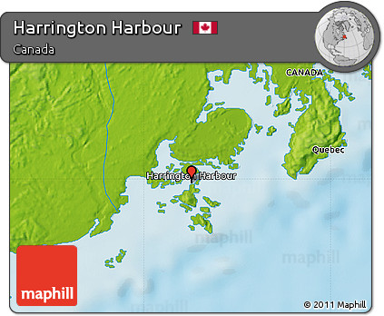 Physical Map of Harrington Harbour