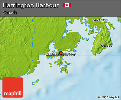 Physical Map of Harrington Harbour