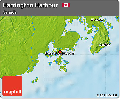 Physical Map of Harrington Harbour