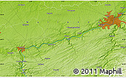 Physical Map of the area around 50° 31' 50" N, 5° 10' 30" E