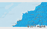 Political 3D Map of the area around 50° 31' 50" N, 5° 1' 30" W