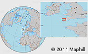 Gray Location Map of the area around 50° 31' 50" N, 5° 1' 30" W